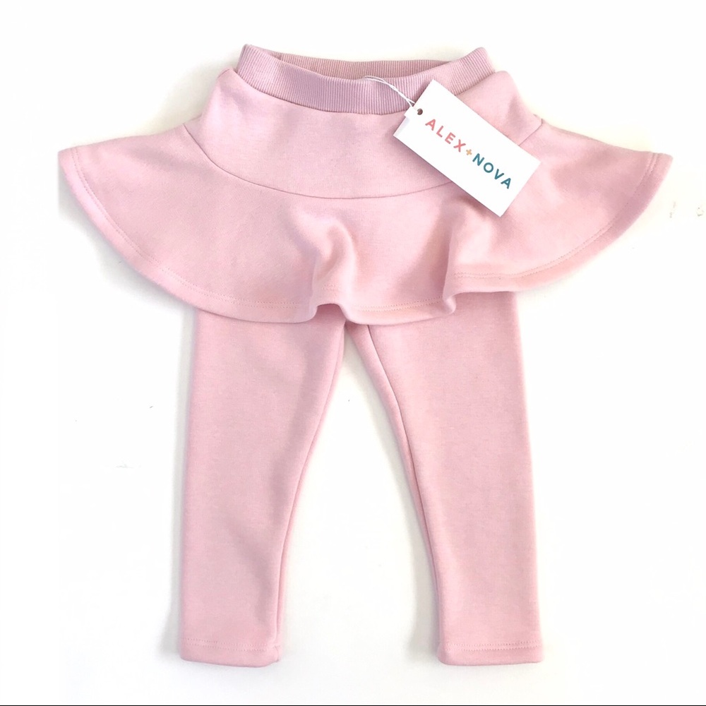 NWT Alex + Nova Toddler Girls Light Pink Plush Skirt Leggings